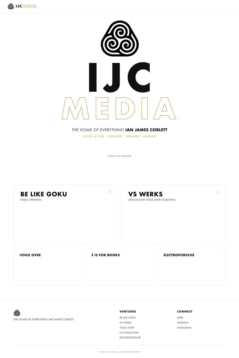 IJC MEDIA live website, hover to scroll through